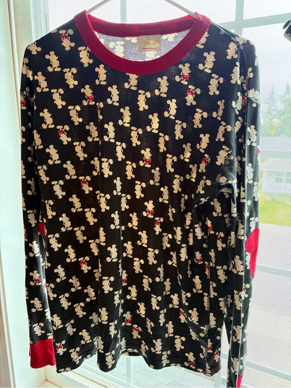 Disney Men’s Black Mickey Pattern Crewneck PJ's